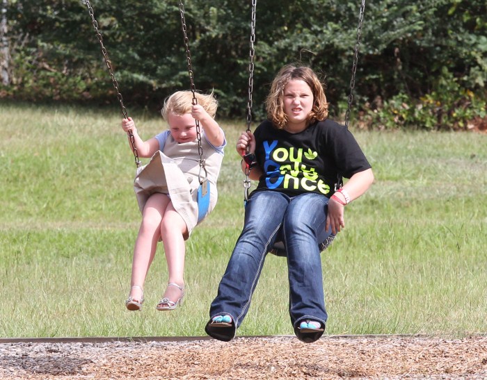 Honey Boo Boo Wears High Heels To The Playground.
