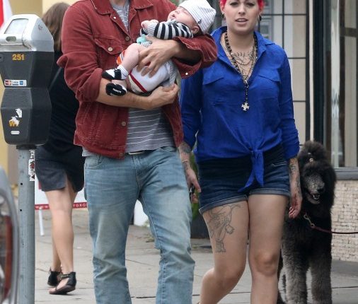 Twilight” actor and musician Jackson Rathbone had an after noon out with his girlfriend, Sheila Hafsadi, and their son, Monroe Rathbone, in West Hollywood, California on September 5, 2012.