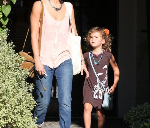 Jessica Alba and her daughter Honor Warren left the Andy LeCompte Salon in Los Angeles, California on August 31, 2012