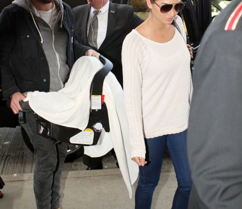 Kings of Leon singer Caleb Followill and his wife, Lily Aldridge, were seen departing LAX with their new daughter Dixie Followill in Los Angeles, California on August 31, 2012.
