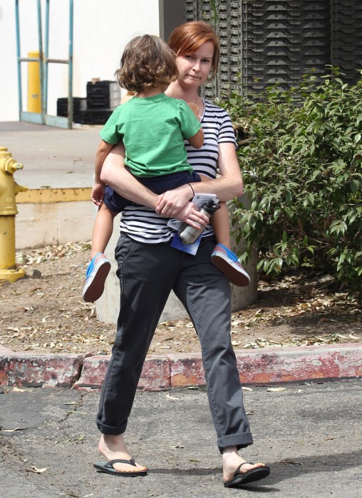 Tobey Maguire and his family stopped by the market in Malibu, California on September 3, 2012. His daughter Ruby held his hand as they walked in front of the nanny and son Otis.
