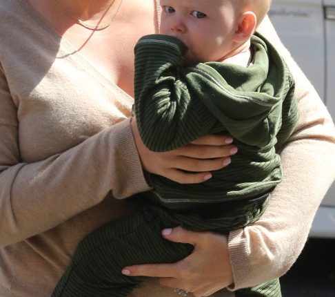 Hilary Duff takes her baby boy Luca to lunch in Beverly Hills, CA on October 10th, 2012.
