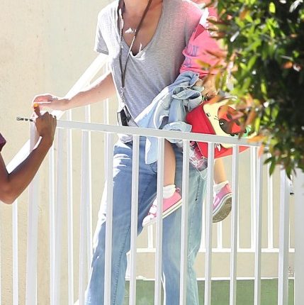 Rebecca Gayheart picks up her daughter Billie Dane from school in Los Angeles, CA on October 15th, 2012.