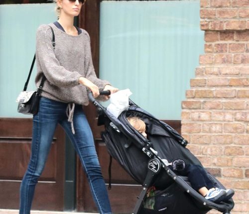 Karolina Kurkova Takes Son Tobin On a Walk