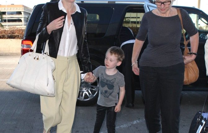 Cate Blanchett, her mother June and her son Ignatius departing on a flight at LAX airport in Los Angeles, California on October 16, 2012.