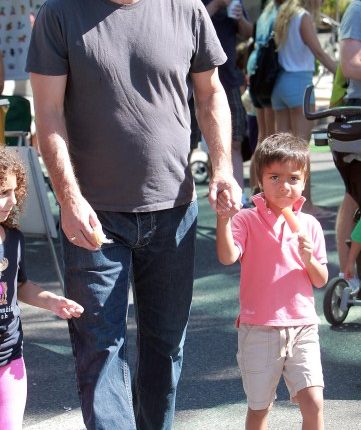 Chris Noth treated his son, Orion Noth, to an ice cream treat in West Hollywood, California on October 14, 2012.