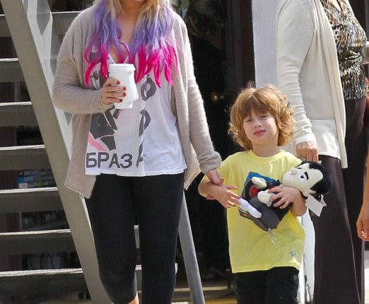 Christina Aguilera and her boyfriend Matthew Rutler take her son Max shopping at Souleiado in Brentwood, California on October 6, 2012.