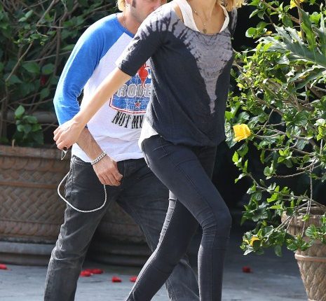 Malin Aikerman takes a stroll with her her rocker husband Roberto Zincone in Los Angeles, CA on October 5th, 2012. The two recently announced they are having a baby together.