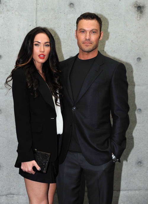 Megan Fox and Brian Austin Green Attend ttend the Emporio Armani runway show in Milan, Italy on September 26, 2010.