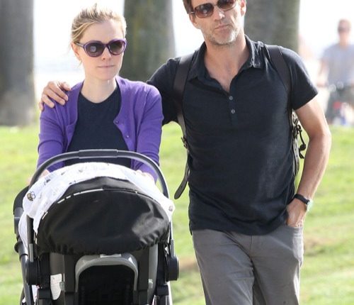 Semi-Exclusive… Anna Paquin & Stephen Moyer Take Their Twins For A Stroll