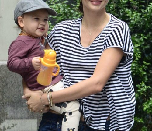 Miranda Kerr and Flynn stop traffic in mother and son brights