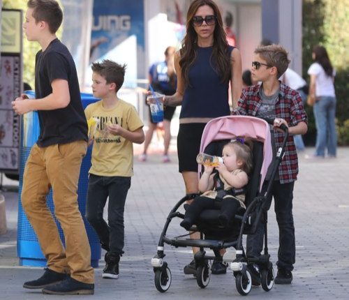 Semi-Exclusive… Victoria Beckham Takes Her Kids To Universal City Walk
