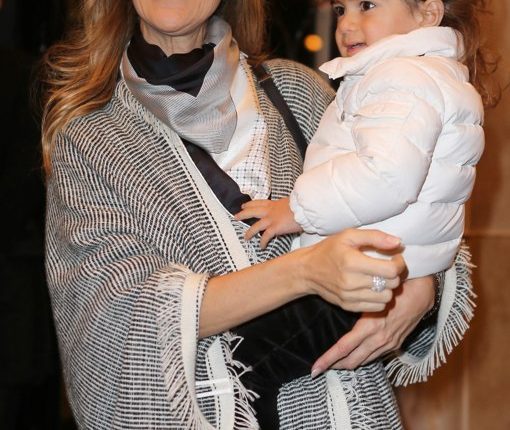 Celine Dion & Family Leaving Their Hotel In Paris