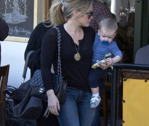 Hilary Duff And Family Out For Lunch In Bevelry Hills