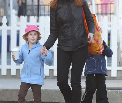 Marcia Cross Takes Her Daughters To The Ice Skating Rink