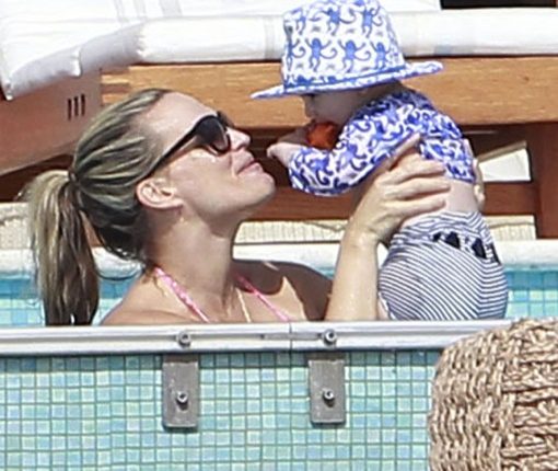 Molly Sims And Family Enjoy A Day At The Pool In Cabo