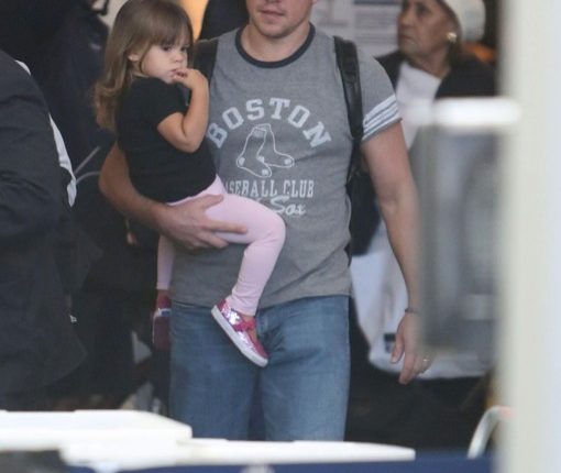 Matt Damon and Daughter Gia Arrive at LAX