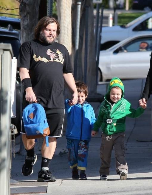 Jack Black Takes His Boys To School