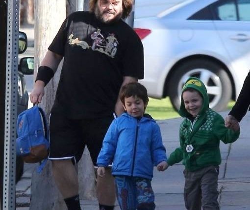 Jack Black Takes His Boys To School