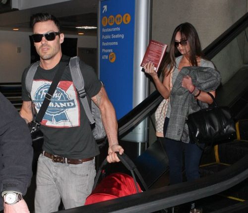 Megan Fox & Brian Austin Green Departing On A Flight At LAX