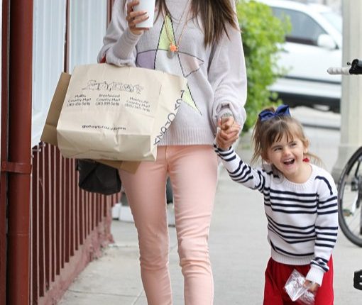 Alessandra Ambrosio & Kids Leaving The Brentwood Country Mart