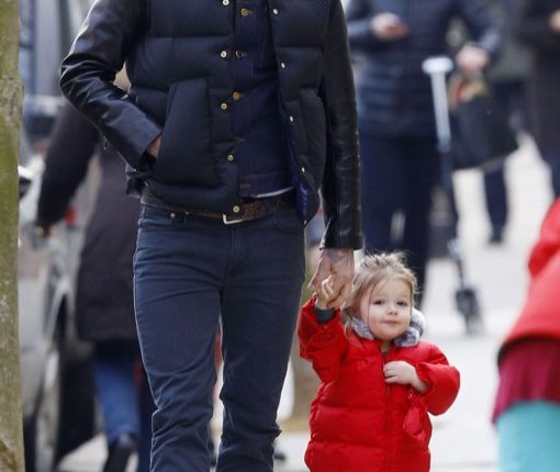 David Beckham Takes His Daughter Harper Out In London