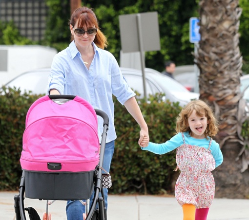 Alyson Hannigan Takes Her Daughters On A Walk | Celeb Baby Laundry