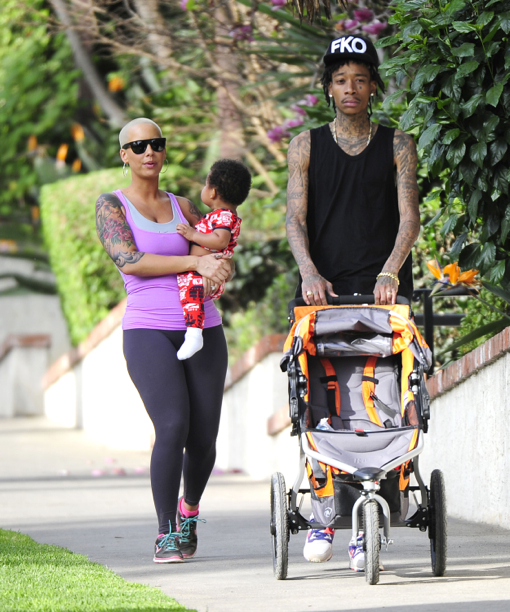 amber rose,wiz kahlifa and baby son