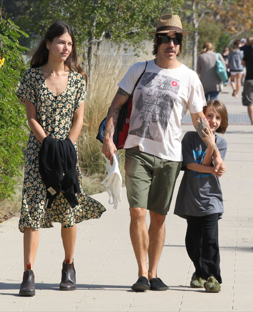Anthony Kiedis & Helena Vestergaard Out With His Son Everly.