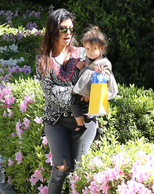 Kourtney Kardashian & Kids At A Birthday Party In Beverly Hills | Celeb