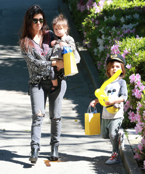 Kourtney Kardashian & Kids At A Birthday Party In Beverly Hills | Celeb