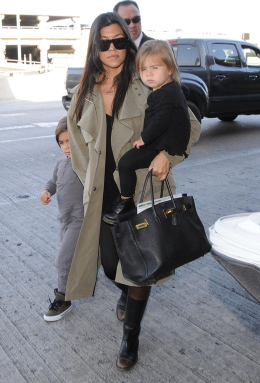 Kourtney Kardashian & Kids Departing On A Flight At LAX | Celeb Baby ...