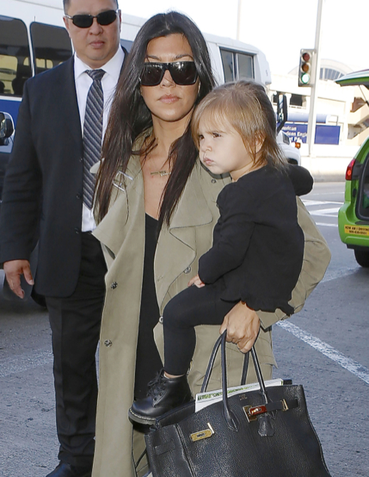 Kourtney Kardashian & Kids Departing On A Flight At LAX | Celeb Baby