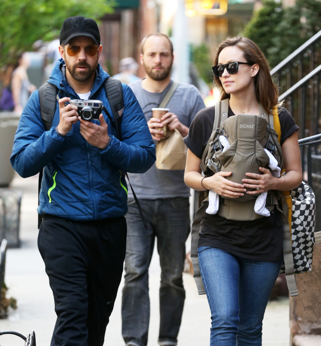 Olivia WIlde & Jason Sudeikis Take Baby Otis For A Stroll In NYC.