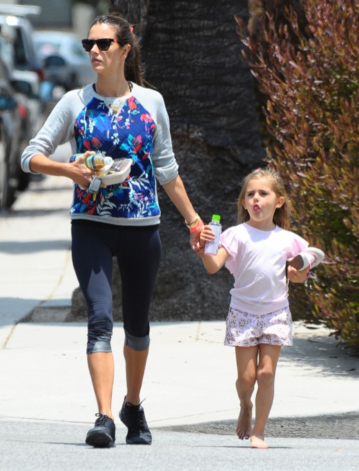 Alessandra Ambrosio & Daughter Anja Out And About In Brentwood | Celeb ...