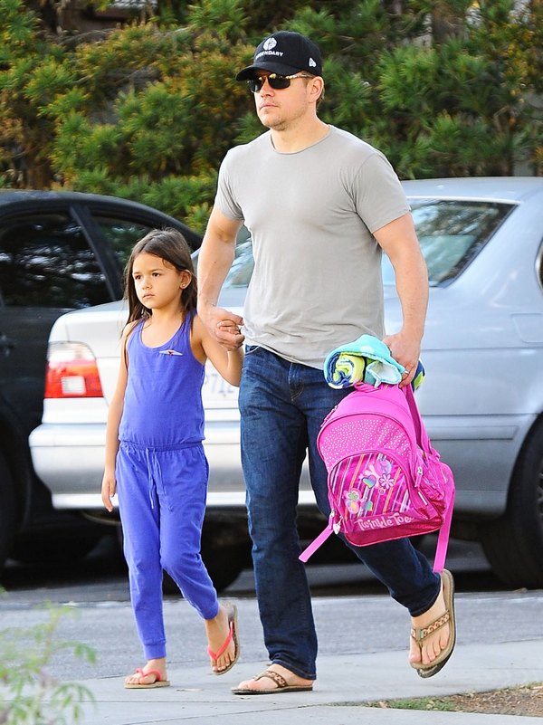 Matt Damon Takes His Daughter To A Playdate