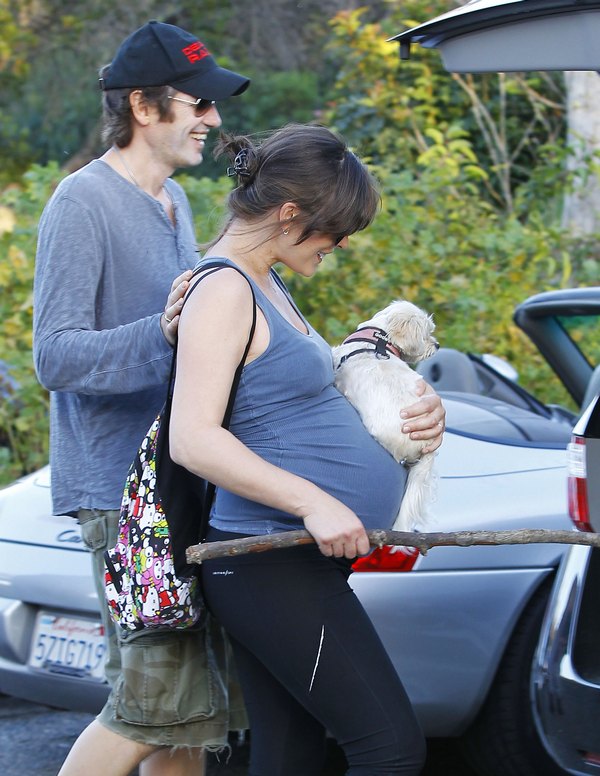 Pregnant Milla Jovovich Enjoys A Hike With Her Husband