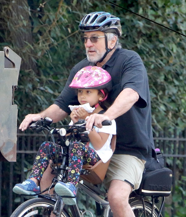 Robert De Niro Takes Daughter Helen For A Bike Ride In Central Park. 