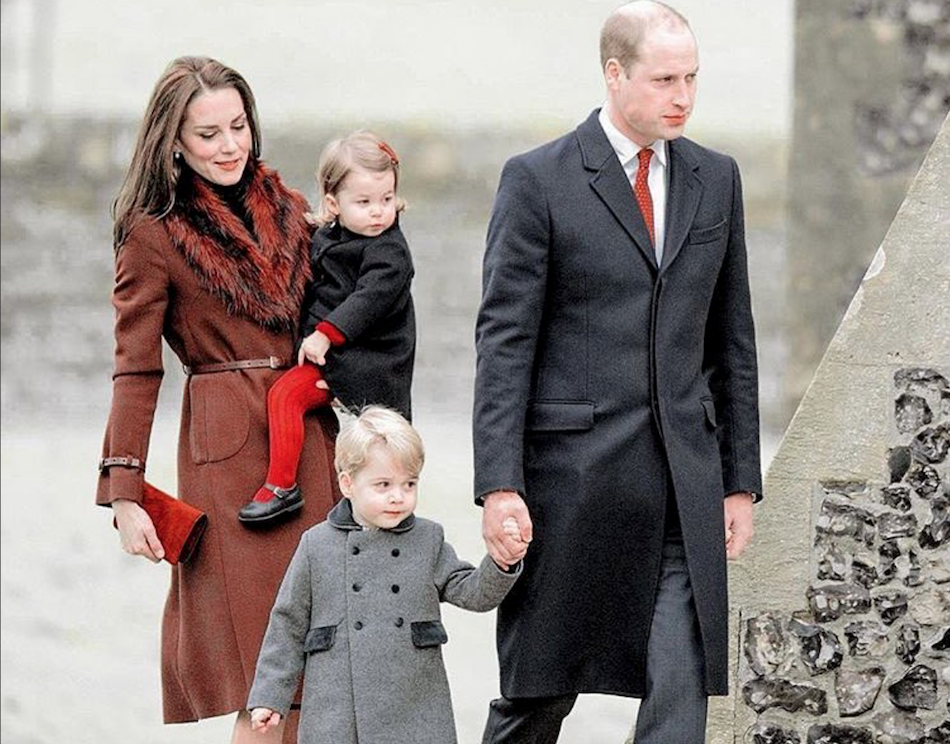 Prince George and Princess Charlotte with Prince William and the Duchess of Cambridge