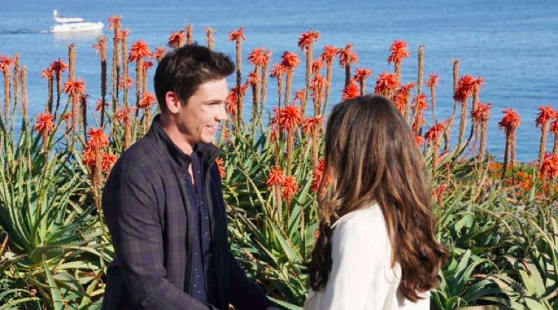 The Bold and The Beautiful: John Finnegan (Tanner Novlan) and Steffy Forrester (Jacqueline MacInnes Wood)
