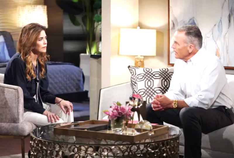 The Young and The Restless: Ashland Locke (Richard Burgi) and Victoria Newman (Amelia Heinle)