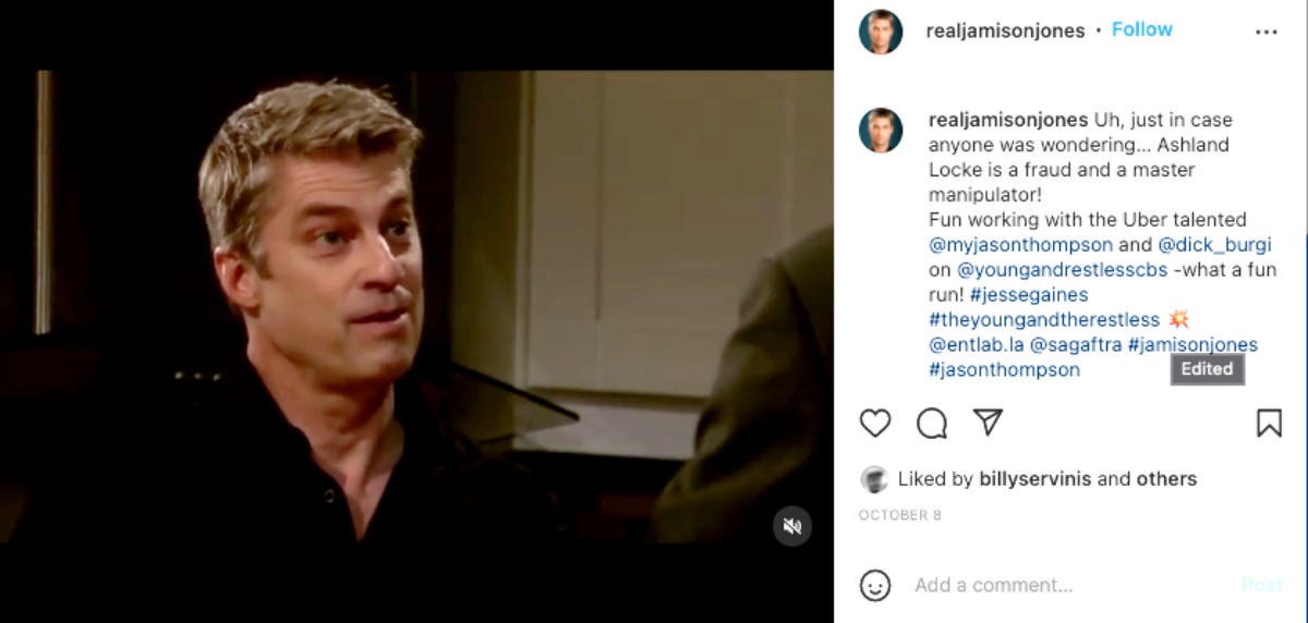 Jamison Jones Wraps Up Stint on The Young and the Restless