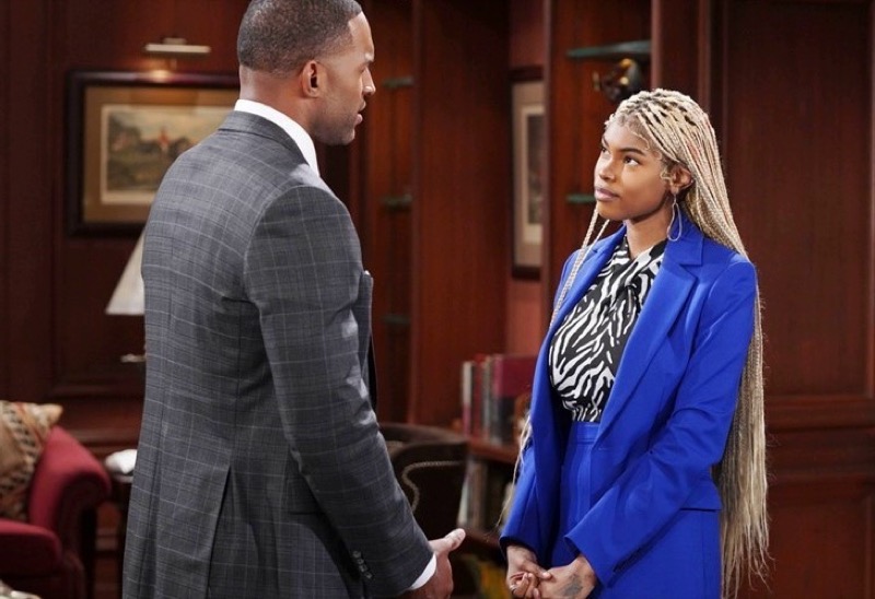 The Bold And The Beautiful: Carter Walton (Lawrence Saint-Victor) and Paris Buckingham (Diamond White)