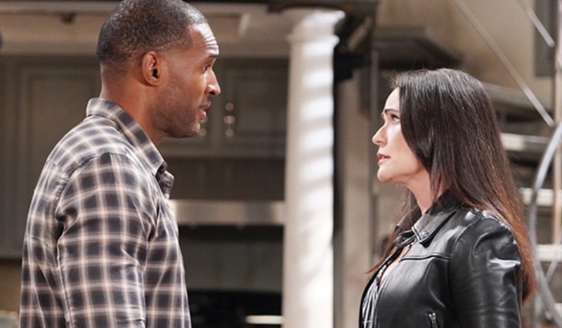 The Bold And The Beautiful: Quinn Forrester (Rena Sofer) and Carter Walton (Lawrence Saint-Victor)