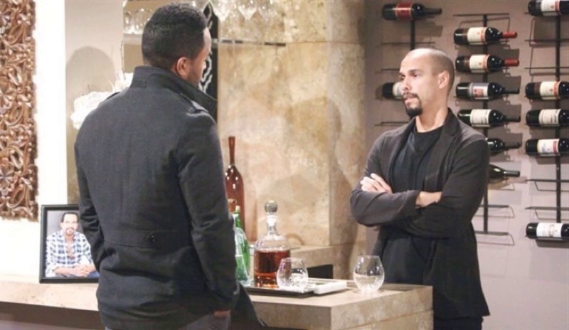 The Young and The Restless: Nate Hastings (Sean Dominic) and Devon Hamilton (Bryton James)