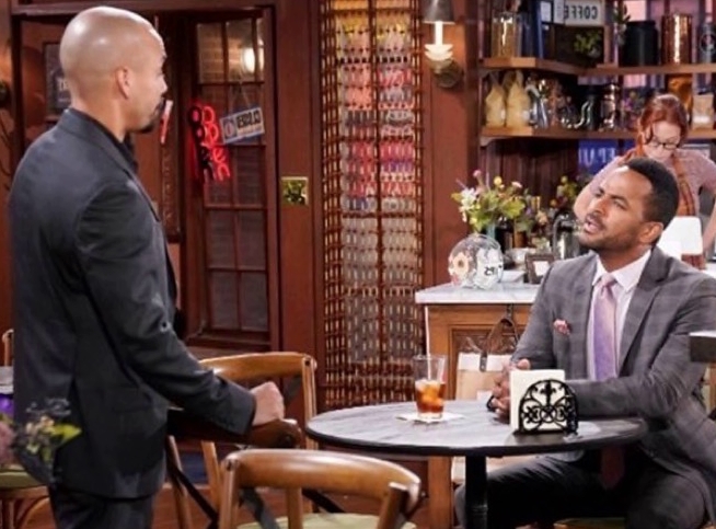 The Young and The Restless: Nate Hastings (Sean Dominic) and Devon Hamilton (Bryton James)