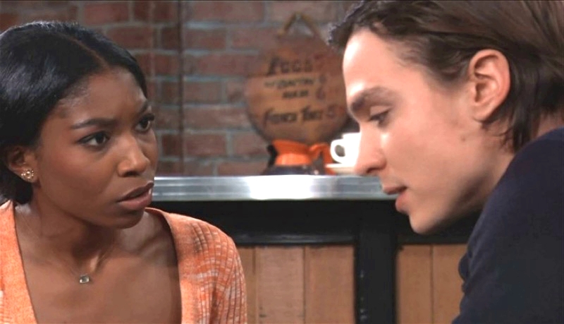 General Hospital: Trina Robinson (Tabyana Ali) and Spencer Cassadine (Nicholas Chavez)