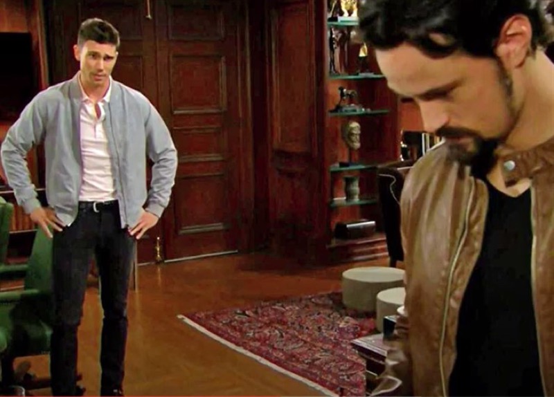 The Bold And The Beautiful: Thomas Forrester (Matthew Atkinson) and Dr. John Finnegan (Tanner Novlan)
