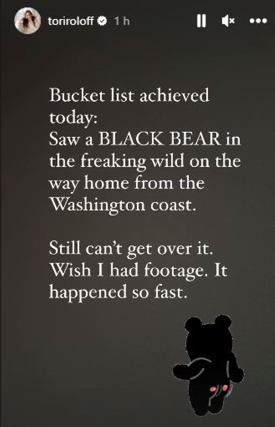 Tori Roloff Saw a Bear