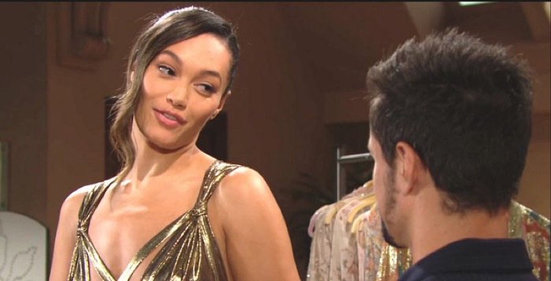 The Bold And The Beautiful: Thomas Forrester (Matthew Atkinson) and Petra (Alexis Gaube)